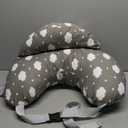 Momcozy Original Nursing Pillow for Breastfeeding-Pioneering Safety Fence- Wider Feeding Pillows for More Support for Mom & Baby- Easier Nursing & Hand Free- Fit for All, Removable Cotton Cover (Grey)