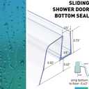 Sliding Shower Door Bottom Seal, 2 PCS 1/4" x 36" Sliding Shower Door Sweep for 1/4 Inch Glass, Frameless Glass Door Seal Strip Stop Shower Leaks and Create a Water Barrier