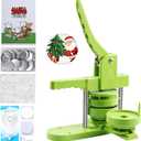 Button Maker Machine 75mm (3 in) Installation-Free, DIY Button Pin Maker Machine, Button Badge Press Machine with Free 100 Sets Button Maker Supplies & Pictures & Circle Cutter & Magic Book, Green 