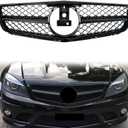 C300 W204 Grill Front Bumper Grille for Mercedes Benz C300 C250 C350 C200 2008-2014, NOT Fit for C63 AMG Style Matte Black