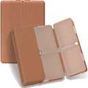 FYY Daily Pill Organizer,7 Compartments Portable Pill Case Travel Pill Organizer,[Folding Design] Pill Box for Purse Pocket to Hold Vitamins,Cod Liver Oil,Supplements and Medication-Brown (Large (1 Piece))