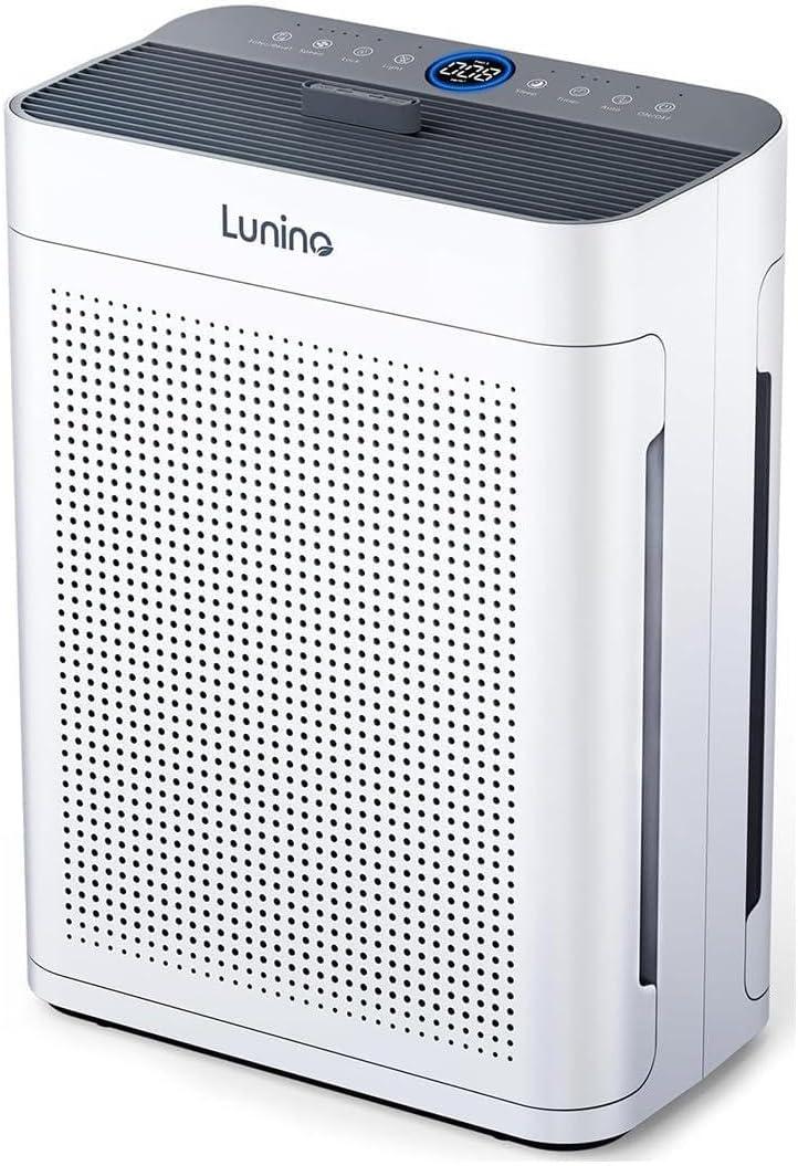 Air Purifiers for Home Large Room up to 3000sq.ft, LUNINO HEPA Double-Sided Air Purifier with Washable Filter, PM 2.5 Display Air Quality Sensors, Air Cleaner for Pets Hair, Odor, Dust, Smoke, Pollen (Grey)