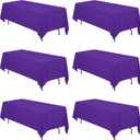 BRILLMAX 6 Pack Purple Tablecloths 70 x 120 Inch for 6ft & 8ft Rectangle Tables - 150 GSM Polyester Fabric, Universal Fit, Water, Stain & Wrinkle Resistant Cloth Cover for Wedding Reception Banquet