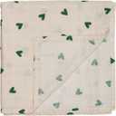 Swaddle - 100% Organic Cotton - Muslin Swaddle Blankets for Newborn, 47" x 47" (Green Hearts)