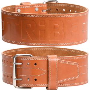 5MM PREMIUM Weight Lifting Belt - 100% Genuine LEATHER - COMFORTABLE Squat & Deadlift Belt for Strength Training - Gym Belt for Men & Women (Large (Belly 34" - 41"))