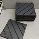 VANCASTLE 9 Pack Interlocking Deck Tiles, 12"x12" Patio Pavers, Heavy Duty Plastic Outdoor Flooring with Drainage, Waterproof Non-Slip Snap-Together Tiles for Balcony, Poolside, Garage, Dark Grey