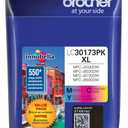 Brother Printer LC30173PK High Yield XL 3 Pack Ink Cartridges- 1 Ea: Cyan/Magenta/Yellow Ink