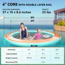 FBSPORT Inflatable Water Hammock Round Floating Ring, 10/8/6ft Inflatable Dock Floating Platform for Lake W/Cupholder, Sun Float Chill Raft Float Ring Tanning Pool Lounger Island Platform Pad