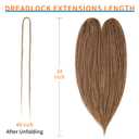 HANNE Dreadlock Extensions 10 Strands Double Ended Dreadlock Extensions 24 Inch Synthetic Dreadlock Extensions Brown Reggae Hip-Hop Dreads Hair Extensions (27#)