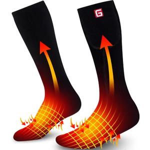 Electric Heated Socks for Teenagers Youth, Rechargeable Battery Powered Operated Heated Socks for Middle Senior High School (Black)