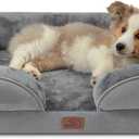 Bedsure Orthopedic Dog Bed Medium Size Dogs - Washable Medium Dog Bed Waterproof, Comfort Pet Couch with Washable Removable Cover, Supportive Foam Pets Sofa with Nonskid Bottom, Grey (28.0"L x 23.0"W x 6.5"Th)
