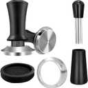 51mm Espresso Accessories Kit, Coffee Espresso Tamper Set, Spring-loaded Tamper, WDT Tool, Dosing Funnel and Silicone Gel Coffee Tamper Mat for Espresso Coffee Machines and 51 mm Portafilters