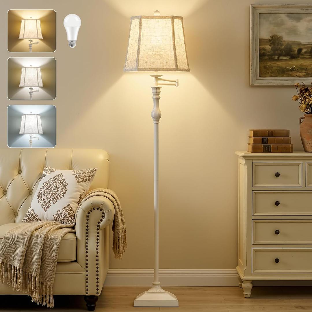 Luvkczc 62" Floor Lamps for Living Room with 350°Adjustable Swing Arm