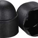 uxcell Plastic Dome Nut Protection Cap Covers, M16x24mm Nut Cover Black 20pcs