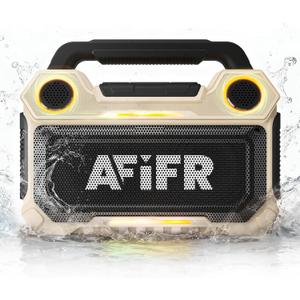 Outdoor Bluetooth Speaker, 160W Loud Bass! Rugged, IP67 Waterproof, 24H Playtime with Lights, Wireless TWS Pairing Portable Speakers for Party, Outsides, Travel, Beach, Garage (Canyon Dust) (Desert Yellow)