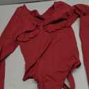 FeelinGirl Women's Long Sleeve Shapewear Bodysuit for Tummy Control Seamless Body Suits Thong V Neck Going Out Tops (Medium)