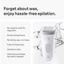 Braun Epilator Silk-pil 7, Hair Removal Device, Women Shaver & Trimmer, Wet and Dry, Wide Head, Includes Shaver Head and Trimmer Comb, SE7-041, Silver