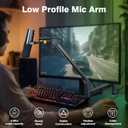 Low Profile Boom Arm (Design for Heavy Mic) 6.6lbs Load Capacity, Stable Gear Lock Structure Never Sags, Metal Microphone Stand Desk Mount for Shure SM7B MV7+, Blue Yeti,Rode PodMic