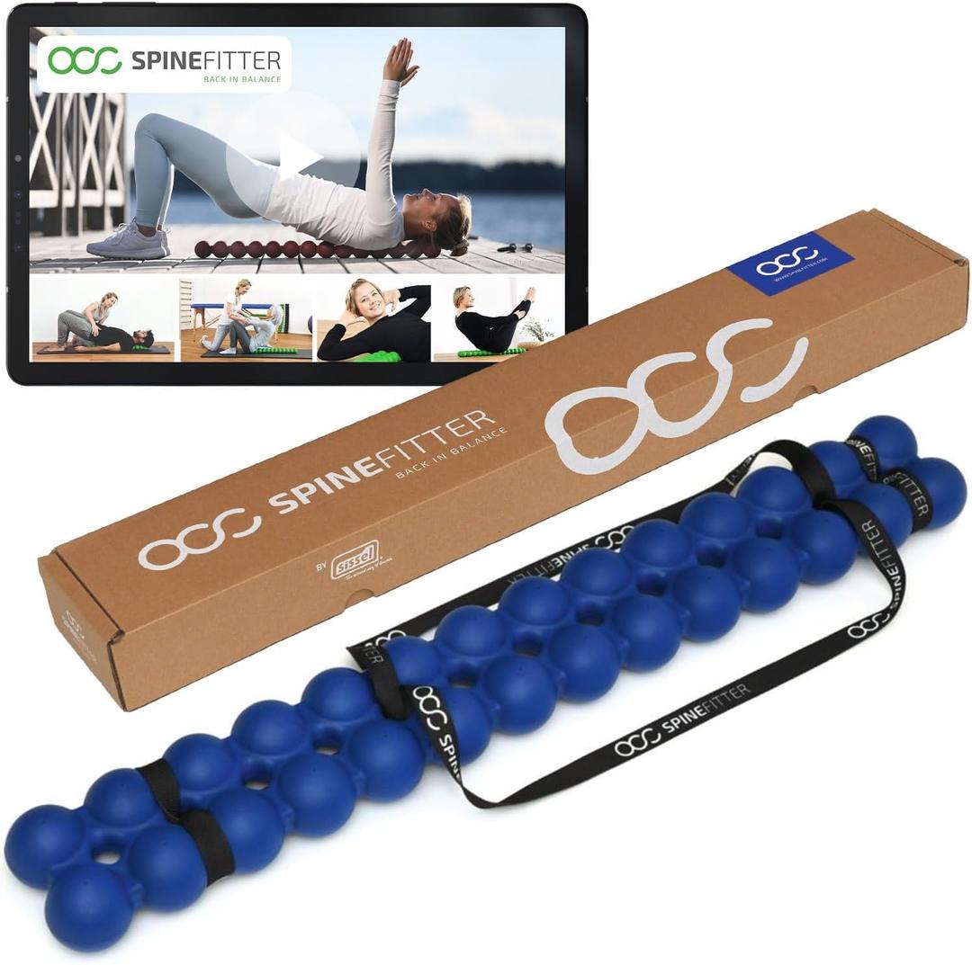 SPINEFITTER by SISSEL Blue | Massage Device for Back & Balance | Back Trainer Relieves Tension & Blockages | Ideal for Pilates and Yoga | for Relaxation of The Spine | for Home & Professional Use