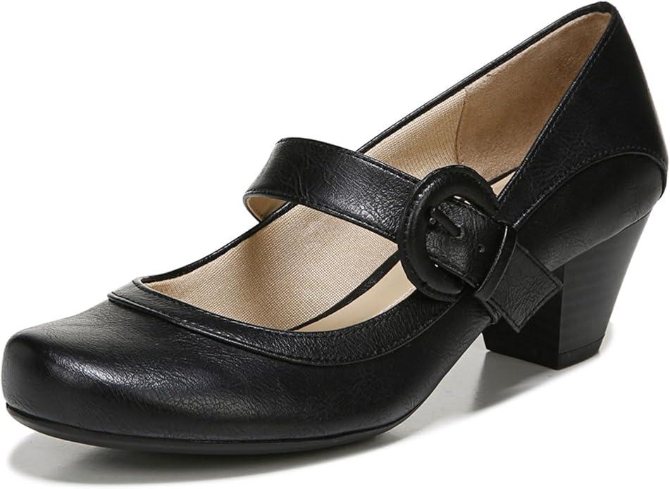 LifeStride Women's Rozz Mary Jane Pumps (8, Black Leather)