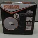 Garden Hose 50 ft, Stainless Steel Water Hose with 10 Function Nozzle Flexible, Heavy Duty, Lightweight, No-Kink, Pet Proof, Puncture Proof Hose Metal for Yard, Outdoor