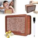 Wooden Coin Bank Money Saving Box, Cash Vault Wooden Savings Box, Wooden Digital Piggy Bank with Counting Target, Money Vault Savings for Boys and Girls (10000 Savings Challenge Box)