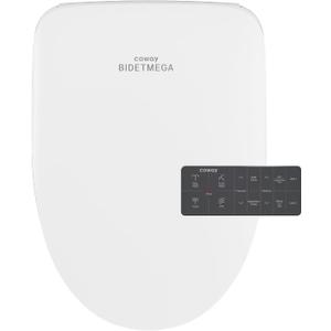 COWAY Bidetmega 200N Electronic Bidet Toilet Seat with Instantaneous Water Heating, Heated Seat and Dryer, Soft Close Lid, Stainless Nozzle, Night Light, Self Cleaning, Remote Control, Elongated