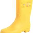 Women's Mid Calf Rain Boots Waterproof Fashion Garden Shoes Anti-slipping Rainboots For Women Comfortable Insole Light Rain Shoes (7.5, Yellow)