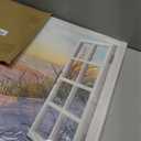 Beach Sunset Picture Wall Art Fake Open Window Ocean Natural Scene on Canvas Prints for Yellow Home Decor 36 x 24