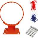 Heavy Duty Medium Size Basketball Hoop Goal Wall Mounted Basketball Rim, Ideal for Teens, Home Decoration & Office Fun, Diameter 35centimeter/13.8inch