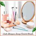 Mifoci 30 Pcs Curved Fluffy Lash Cleaning Brush Eyelash Extension Shampoo Brushes Swoop Eyelash Cleanser Brush Soft Makeup Removal Bath Tools for Home and Salon Use, 5 Colors