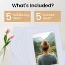 Falling in Art 5 Pack Acid Free 18x24'' White Picture Mats Board Show Kit for 12x18'' Photos, 4-Ply Beveled Pre-Cut Photo Mats with Backing Board for Frames, Artwork and Prints