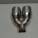 KHK 2.5" Dual Exhaust Tip - 2.5" Inlet 4" Outlet 10" Overall Length Diesel Exhaust Tips,Stainless Steel Weld On Truck Tailtip, Universal Fit for Trucks & Cars -Polished