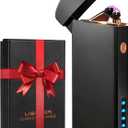 Coquimbo Fathers Day Dad Gifts for Men Him Husband from Daughter Son Wife, Electric Lighter USB Rechargeable Windproof Flameless Dual Arc Plasma Lighters for Candle Incense Camping (Black)