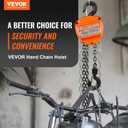 VEVOR Hand Chain Hoist, 1 Ton 2200 lbs Capacity 20 FT Come Along, G80 Galvanized Carbon Steel with Double-Pawl Brake, Auto Chain Leading & 360 Rotation Hook, for Garage Factory Dock