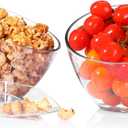 Hoolerry 8 Pcs Serving Bowls Kit Include Plastic Bowls for Parties and Popcorn Measuring Scoops Acrylic Plastic Kitchen Angled Candy Scoops for Office Canister Salad Cooking(Clear,35 oz)