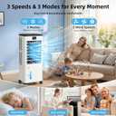 Portable Air Conditioners, 8L Evaporative Air Cooler with Remote and LED Display, 60W Energy-Efficient, 3 Speeds & 4 Modes, 12H Timer, 120Oscillation, Portable AC Units for Rooms Bedroom Home Office