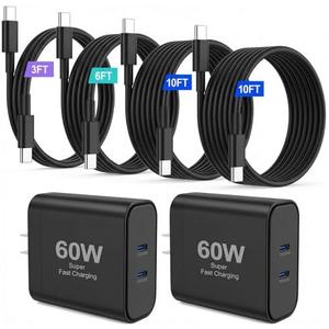 iPhone 17 Charger,45W Fast Charging Dual Port USB C Charger Block with 3/6/10/10FT Type C Charging Cable-PD Quick Adapter 3.0 for iPhone 17e/17/17 Pro/17 Pro Max/Air/16/15 Pro Max/Plus,iPad (Black)