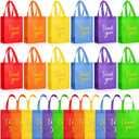 Sweetude 30 Pcs Thank You Gift Bags with Handles, Reusable Non Woven Foldable Goodie Bags Bulk for Graduation Easter Wedding Bridesmaid Favors(10 x 8 x 4 Inch,Colorful)