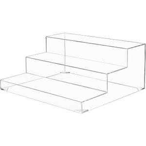 3 Tiers Assembled Bar Bottle Rack Display, Clear Acrylic 3-Tiers Stand Display for Home Mini Bars,Restaurants,Party Use 15.2x11.4x6 inches