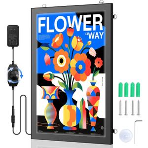 27x40 Inch Led Movie Poster Frame with Dimmer Backlit Poster Frame for Acrylic Art Poster Painting Christmas Birthday Gift for Kids Wife Husband Movie Theater Room