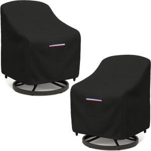 Outdoor Patio Chair Covers Waterproof, 30W x 34D x 38.5H inches Weather Resistant Patio Furniture Cover All-Weather Protection Heavy Duty 600D 2-Pack Black