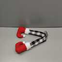 Aoriher Christmas Elf Legs Buffalo Plaid Elf Feet Tree Toppers Christmas Decorations Plush Stuffed Leg with Fixed Wire Tree Topper Festive Decorative Ornaments for Holiday Party(White Black)