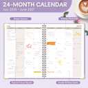 6 x 2025-2027 Monthly Planner for July 2025-June 2027, 7.4" x 10.2" 24-Month Calendar Planner, 2 Years Spiral Hardcover Calendar for School & Office, Purple