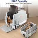 XXXL Stainless Steel Litter Box with Lid, Extra Large 28" L x 20" W x 17" H Enclosed Metal Cat Litter Box with Litter Scoop & Foot Pedal, Odor Control for Big Cats, Multiple Cats (Light Grey)