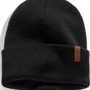 FURTALK Beanie for Men Women Cuffed Thick Knitted Unisex Winter Hat Beanies Skull Cap (Black)