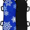 45"18" Foldable Winter Snow Sled Portable Strong and Durable, Sturdy Fabric Stitchin Handles with Steering for Adult Teen Winter Outdoor Sports Fun (Blue)