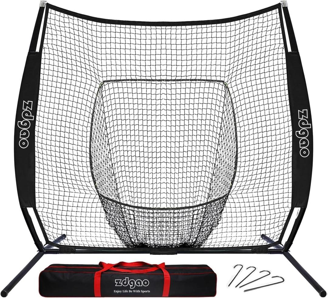 77ft Baseball Softball Practice Net- Portable Baseball Net for Batting, Hitting, Pitching Come with Carry Bag, Training for Players of Any Skill Level - Easy Assembly