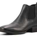 SUREWAY Mens Western Chelsea Cowboy Boots for Men Square Toe,Rugged Slip-On Work/Casual/Dress Boots for Men,Comfort Slip Resistant Ankle Leather Boots, 10.5