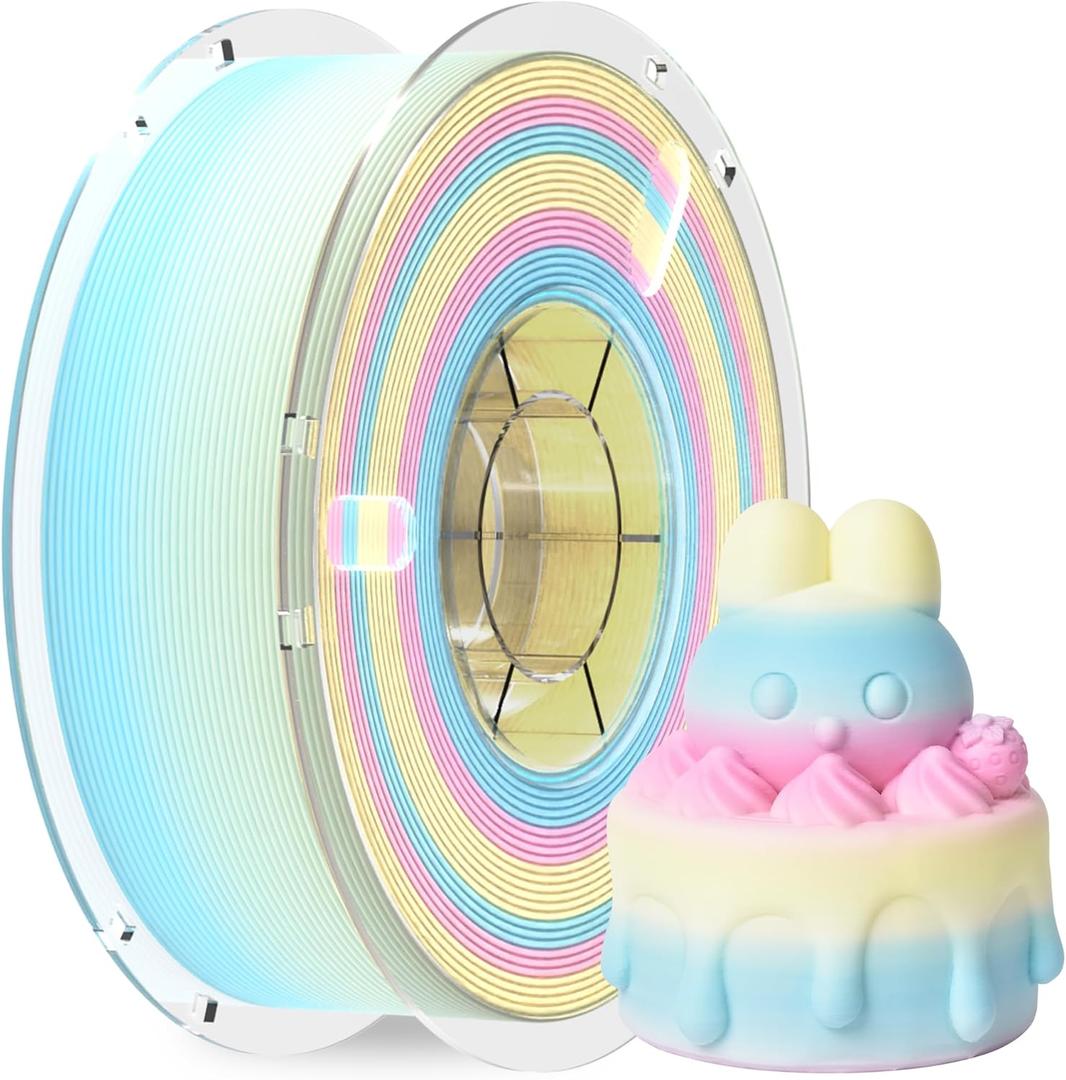 RAMBERY Matte Rainbow 3D Printer Filament 1.75mm 1kg Matte PLA Filament Fast Color Change Yellow Blue Pink 3D Printing Accessories